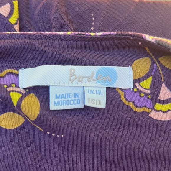 Boden NWOT Fun Colorful Floral print Flattering Style midi 3/4 sleeve sz 10L - Picture 6 of 9